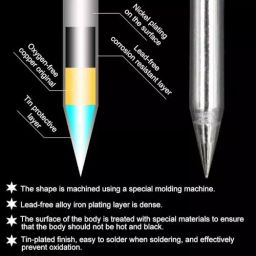 SCHOFIC Soldering Iron Tip Chisel Copper 6.5 mm (0.26 inch) Outer & 4 mm (0.16 inch) Inner Diameter, 900M-T-0.8D image 3