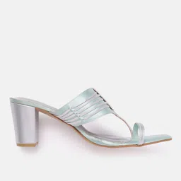 House of Pataudi Open Toe Striped Block Heels image 3