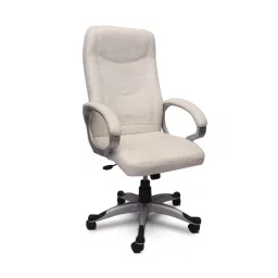 Caddy High Back Revolving office and Home Chair Cream PU Leatherette CD197-image-90