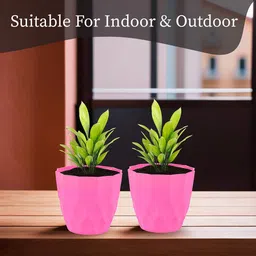 Kuber Industries Red & Pink 4 Pieces Barfi Pattern Durable Planters image 5