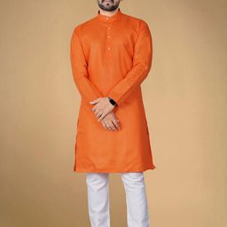 DVILLA Men Cotton Solid Straight Kurta-image-76