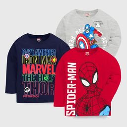 KUCHIPOO Boys 3 Avengers Printed Applique T-shirt-image-0