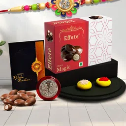 DeoDap Unisex 4 Pieces Floral Rakhi Gift Set-image-98