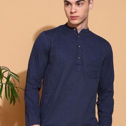Anouk Men Geometric Printed Thread Work Kurta-10
