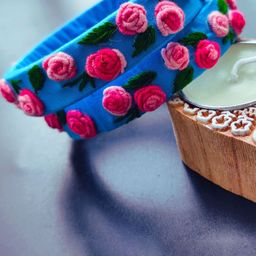 TheYUGO Set Of 2 Hand Embroidered Thread Bangles-image-71