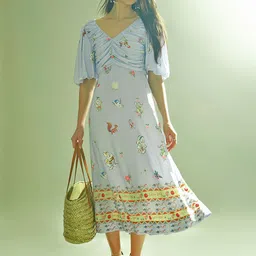 Vero Moda Print Puff Sleeve Fit & Flare Maxi Dress-picture-35