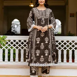 Anouk Women Kalamkari Printed Regular Pure Cotton Kurta with Palazzos & With Dupatta-picture-14