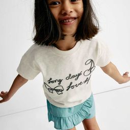 Marks & Spencer Girls Typography Printed Round Neck Pure CottonT-shirt-image-98