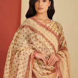 JAYPORE Floral Printed Cotton Dupatta image 3