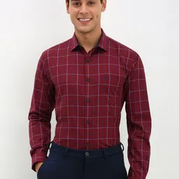 Allen Solly Men Spread Collar Checked Cotton Slim Fit Formal Shirt-image-19