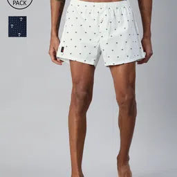 THE BEAR HOUSE Men Pack of 2 Assorted Printed Pure Cotton Boxers TBH-CASPER-20