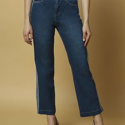 Rea-Lize Women Straight Fit Mid-Rise Clean Look Jeans-image-45