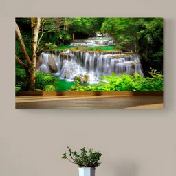 Tushaco Handicrafts Green Canvas Floral and Botanical Wall Paintings-28
