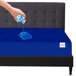 Mattress Protector Water Proof Breathable Stretchable Fitted 75 x 48 Inch for Twin Bed Divan Bed with Elastic Strap Water Resistant Ultra Soft Hypoallergenic Bed Cover - Royal Blue-image-90