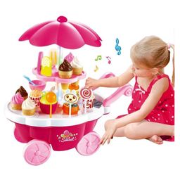 OPINA Battery Operated Ice Cream Toy Cart Play Set with Music & Light with 39 Pieces - Color May Vary-4