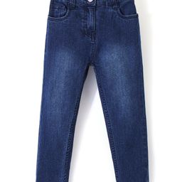 Babyhug Denim Full Length Washed  Jeans With Stretch - Dark Blue-image-64