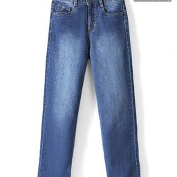 Pine Kids Denim Full Length Loose Fit Adjustable Elasticated Jeans - Mid Blue-image-95