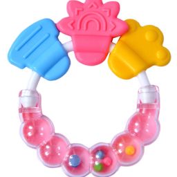 FANTASY INDIA Round Shape BPA Free Silicone Bell Teether Ring - Pink-20