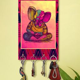 999Store Stylish Wood Wall Mount Decorative Key Holder - Decorative Ganesha-picture-19