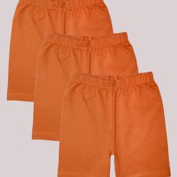 Kiddopanti Pack Of 3 Solid Cycling Shorts - Brown-image-84