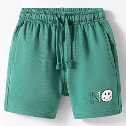 Doreme Terry Knit Knee Length Shorts With No Print - Teal Blue-image-65
