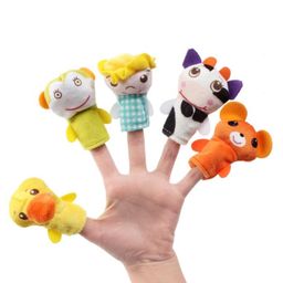 BitFeex Finger Puppets Set Soft Plush Animal Finger Toys for Kids, Perfect for Storytelling, Learning, and Party Fun, Boys and Girls Age 0 Months and Up-Pack of 5 Pcs - Height 15 cm-16