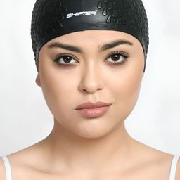 SHIFTER Long Bubble Textured Anti-Slip Silicone Swimming Cap-8