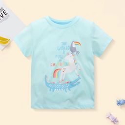 LULU & SKY Girls Graphic Printed Pure Cotton T-shirt-image-77