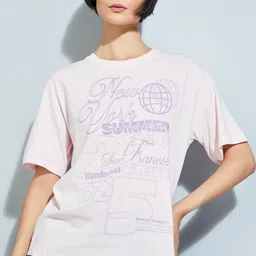 max Women Typography Printed Round Neck Pure Cotton T-shirt-image-32