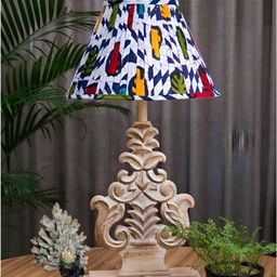 Inara White Printed Metal Contemporary Bell Shaped Table Lamp-image-96
