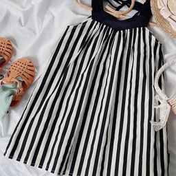 LULU & SKY Girls Pure Cotton Striped A-Line Dress-picture-26
