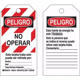 BRADY Lockout Tag Peligro, Polyester, 489L58-image-3