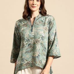 DARVI Floral Print Mandarin Collar Top-picture-15