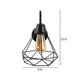 KINIS Black & Yellow Cylinder Shaped Wall Lamp & Bulb image 3