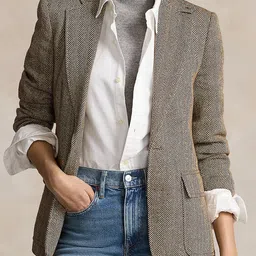 Polo Ralph Lauren Self-Design Herringbone Single-Breasted Blazer-picture-3