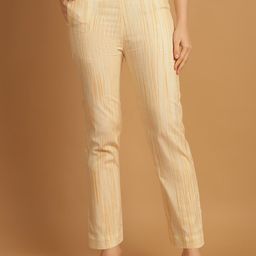 CORSICA Women Tailored Striped Mid-Rise Cigarette Trousers-image-11