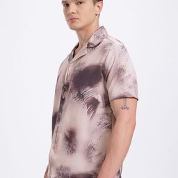 glitchez Abstract Print Cuban Collar Regular Fit Shirt image 4