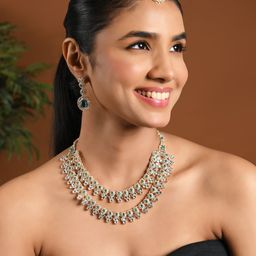 I Jewels Gold-Plated Stones Studded Jewellery Set-picture-19