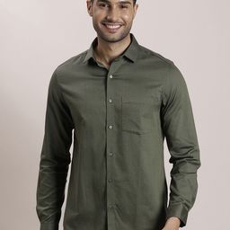 Turtle Men Classic Spread Collar Micro Ditsy Printed Cotton Slim Fit Formal Shirt-image-61