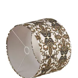 Grated Ginger Brown & White Printed Lamp Shade image 2