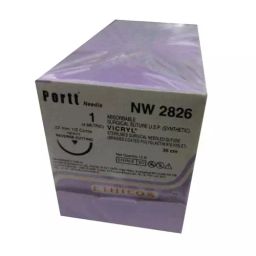 Ethicon 35 cm 1 USP Violet Vicryl Absorbable Braided Suture NW2826 Pack of 12 Pcs-image-33
