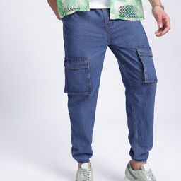Kook N Keech Men Everyday Cargo Style Non-Stretchable Jogger Jeans-image-82