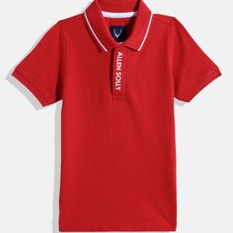 Allen Solly Junior Boys Brand Logo Polo Collar Pure Cotton T-shirt-image-92