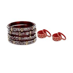 SOMIL Set of 12 Maroon Alloy Bangles-image-96