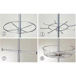 AS ONE Rotating Hanger Stand Diameter 45.4 Bottom Diameter 36.4 cm Basket Depth Steel Powder Coating-image-30