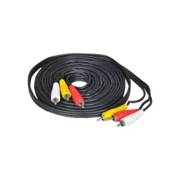 CRYSTONICS TV-out Cable 5 m, 3 RCA Male To 3RCA Male Audio Video Cable (Black)-34