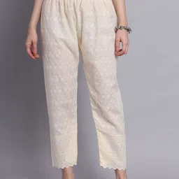 Vastraa Fusion Women Floral Embroidered Knitted Ethnic Palazzos-49