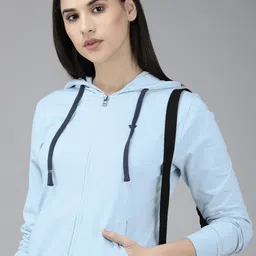 Wildcraft Women Pure Cotton Front-Open Hooded Sweatshirt-image-13