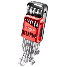 FACOM 7 - 19 mm Satin Chrome SS Metric Combination Wrench In Portable Case (Set of 12), 440.JP12A-99