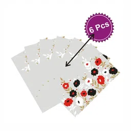 LooMantha Beige and Grey 6 Pieces Floral Printed Table Placemats-16